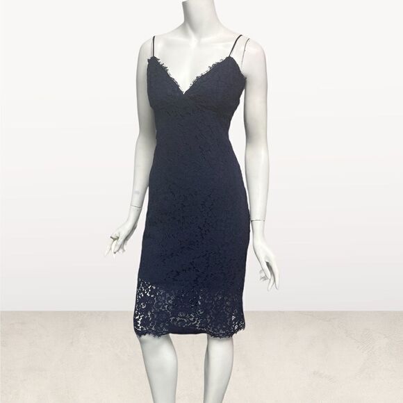 Bardot Blue Lace Spaghetti Strap Dress - Picture 4 of 7